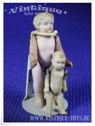 Konvolut zwei alte Biskuit Porzellan Puppenstuben Puppen FRAU mit KIND, Hersteller unbekannt, ca.1920