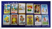 Konvolut sechs SPIELKARTEN QUARTETTE und andere Kartenspiele Thema Comics und Zeichentrick, verschiedene Hersteller, 60er - 90er Jahre
