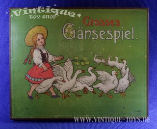GROSSES GÄNSESPIEL mit Massefiguren, J.S.M. (Jos.Scholz / Mainz), ca.1900