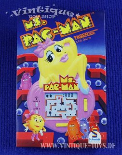 LCD Handheld Game MS. PAC-MAN in OVP; Schmidt Electronic (unter Lizenz Tiger Electronic Toys), 1984, Extrem selten!