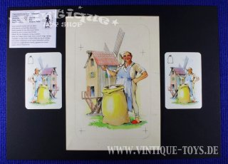 Unikat! ORIGINAL-KARTENGRAFIK Müller aus SCHWARZER PETER Spiel Berufe von Heinz Osthoff, Bielefelder Spielkarten GmbH, 1956