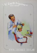 Unikat! ORIGINAL-KARTENGRAFIK Friseur aus SCHWARZER PETER Spiel Berufe von Heinz Osthoff, Bielefelder Spielkarten GmbH, 1956