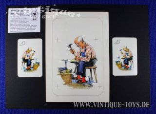 Unikat! ORIGINAL-KARTENGRAFIK Schuster aus SCHWARZER PETER Spiel Berufe von Heinz Osthoff, Bielefelder Spielkarten GmbH, 1956