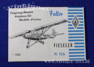 Faller Bauanleitung Flugzeug-Modell FIESELER Storch FI 156, Gebr. Faller (Gütenbach / Schwarzwald), ca.1960