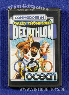 DALEY THOMPSONS DECATHLON Cassetten-Spiel für Commodore C 64 Homecomputer mit Anleitung in OVP, Ocean Software, 1984