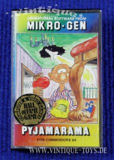 PYJAMARAMA Cassetten-Spiel für Commodore C 64 Homecomputer mit Anleitung in OVP, Mikro-Gen, 1984