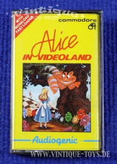 ALICE IN VIDEOLAND Cassetten-Spiel für Commodore C 64 Homecomputer mit Anleitung in OVP, Audiogenic, 1984