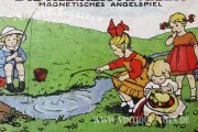 DIE KLEINEN ANGLER Magnetisches Angelspiel, Jos.Scholz / Mainz, ca.1920
