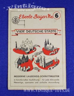 Laubsäge-Schnittmuster VIER DEUTSCHE STÄDTE, Eberle, Augsburg, ca.1952
