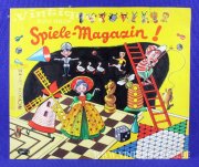 Originalgrafik einer Brettspiel Schachtel Titelbild SPIELE-MAGAZIN!, ohne Herstellerangabe (vermutlich B.K. Bayerwald-Spiele oder Nürburg-Spiele), ca.1961