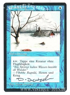 MAGIC THE GATHERING vom Illustrator signierte Einzelkarte ÜBERFLUTUNG (FLOOD) aus DIE ZUSAMMENKUNFT Limitierte Revised Edition Deutsch, Wizard of the Coast, 1995