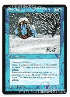 MAGIC THE GATHERING vom Illustrator signierte Einzelkarte SNOWFALL aus ICE AGE Edition Englisch, Wizard of the Coast, 1995