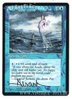 MAGIC THE GATHERING vom Illustrator signierte Einzelkarte SEA SPIRIT aus ICE AGE Edition Englisch, Wizard of the Coast, 1995