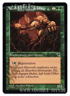 MAGIC THE GATHERING vom Illustrator signierte Einzelkarte TROLL DES WOLKENWALDES aus STURMWIND Edition Deutsch, Wizard of the Coast, 1997
