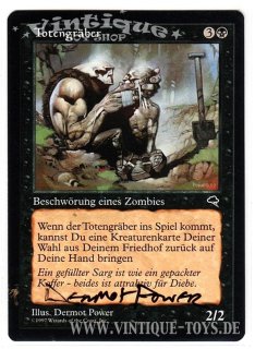 MAGIC THE GATHERING vom Illustrator Dermot Power signierte Einzelkarte TOTENGRÄBER aus STURMWIND Edition Deutsch, Wizard of the Coast, 1997