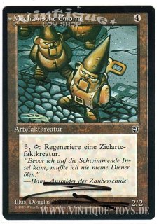 MAGIC THE GATHERING vom Illustrator Douglas Shuler signierte Einzelkarte MECHANISCHE GNOME aus HEIMATLÄNDER Edition Deutsch, Wizard of the Coast, 1995