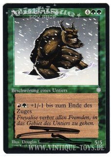 MAGIC THE GATHERING vom Illustrator Douglas Shuler signierte Einzelkarte SCHLURFENDES UNTIER aus EISZEIT Edition Deutsch, Wizard of the Coast, 1996