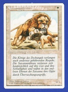 MAGIC THE GATHERING Rare Einzelkarte SAVANNENLÖWEN (SAVANNAH LIONS) aus DIE ZUSAMMENKUNFT unlimitierte Revised Edition Deutsch, Wizard of the Coast, 1994