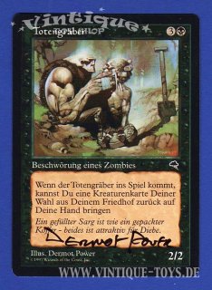 MAGIC THE GATHERING vom Illustrator Dermot Power signierte Einzelkarte TOTENGRÄBER aus STURMWIND Edition Deutsch, Wizard of the Coast, 1997
