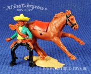 Wildwest Steckfigur MEXIKANER AUF PFERD REITEND, Timpo Toys Ltd. (GB), ca.1970