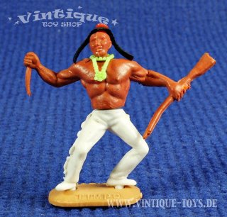 Wildwest Steckfigur INDIANER MIT MESSER UND GEWEHR, Timpo Toys Ltd. (GB), ca.1970