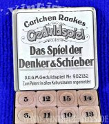 CARLCHEN RAAKES GEDULDSPIEL in Blechdose, Carl Haelbig, Hirschberg / Schlesien, ca.1930