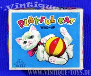 Aufziehspielzeug PLAYFUL CAT (VERSPIELTE KATZE) , Fuji Press Kogyosho Co., Ltd. / Japan, ca.1965