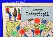 Brettspiel-Bogen ALLERNYESTE LOTTERISPIL, Oehmigke & Riemschneider / Neuruppin, ca.1890