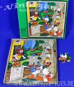 DONALD DUCK No.56 DONALDS GEBURTSTAGS-ÜBERRASCHUNG Wooden Picture Jigsaw Puzzle, Michael Stanfield Products / England, ca.1970