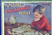 VICTORY GEOGRAPHICAL WOOD JIG-SAW PUZZLE ENGLAND AND WALES, G.J.Hayter & Co., Bournemouth / England, ca.1930