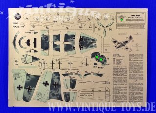 Großer Bastelbogen für ein deutsches Jagdflugzeug FOCKE-WULF FW 190, Verlag Dr.M.Matthiesen & Co. / Berlin, ca.1943