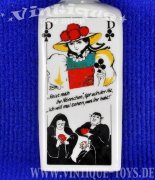 PORZELLANKRUG ohne Inhalt mit SKAT Kartenspiel Motiven, Schwarzwälder Edelbranntweinbrennerei Weisenbach / Kappelrodeck, ca.1980