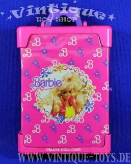 Puppenkoffer DELUXE DOLL CASE für Barbie Ankleidepuppe mit viel Bekleidung und Kleinteilen, Mattel, 1991