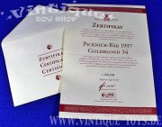 PICKNICK BÄR Steiff-Club Replica mit Zertifikat in OVP, 1997