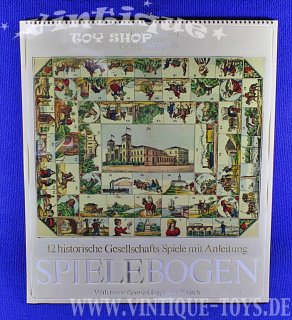 Spielbogen-Kunstkalender 12 HISTORISCHE GESELLSCHAFTS-SPIELE MIT ANLEITUNG 1990, edition cicero, Hamburg
