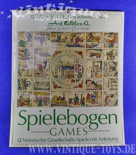 Spielbogen-Kunstkalender 12 HISTORISCHE GESELLSCHAFTS-SPIELE MIT ANLEITUNG 1994, Art Edition G., Verlag Georgi, Aachen