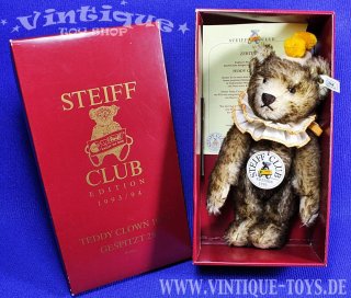 Steiff Club Edition 1993/94 TEDDY CLOWN 1928 Gespitzt 28 Replica in OVP, 1993, Steiff