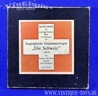 Geographisches Zusammensetzspiel DIE SCHWEIZ, Geographisches Institut Kümmerly & Frey / Bern, ca.1920