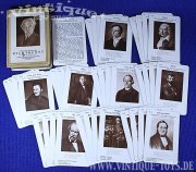 Konvolut mit sieben QUARTETT-SPIELE Technik, Komponisten, Opern, Berühmte Männer, verschiedene Hersteller, 10er-50er Jahre