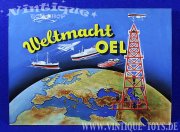 Konvolut WELTMACHT ÖL Brettspiel mit der Original-Titelgrafik Unikat, Nürburg-Spiele, ca.1972