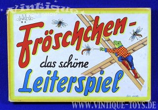 FRÖSCHCHEN, DAS SCHÖNE LEITERSPIEL mit originellen Zinnfiguren, BK (Bayerwald), ca.1952