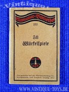50 WÜRFELSPIELE, AOP (Albert Otto Paul) Verlag für Kunst und Wissenschaft / Leipzig, ca.1910