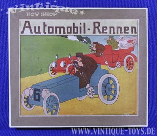 AUTOMOBIL-RENNEN mit Zinnfiguren, Otto Maier Verlag Ravensburg, ca.1903