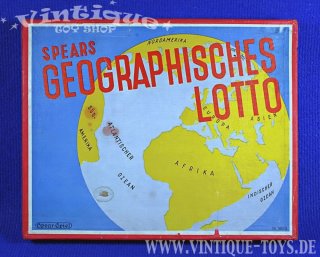 Spears GEOGRAPHISCHES LOTTO, Verlag J.W.Spear & Söhne, ca.1936