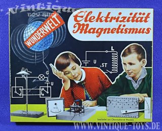 Wunderwelt ELEKTRIZITÄT und MAGNETISMUS Experimentierkasten, Quelle Großversandhaus, ca.1964