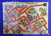 Konvolut mit 5 verschiedenen Spielplänen / Spielbrettern FEUERWEHR- UND VERKEHRSSPIELE von unterschiedlichen Herstellern, ca.1920er bis 1960er Jahre
