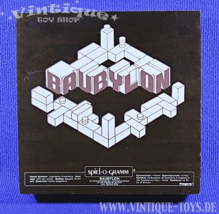 BAUBYLON in Holzkassette, fagus Holzspielwaren Büngern-Technik / Rhede, 1984