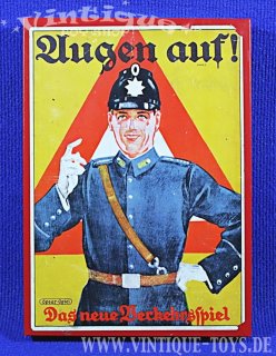 AUGEN AUF! Neues Verkehrsspiel mit Zinn-Figuren, Verlag J.W.Spear & Söhne / Nürnberg, ca.1933