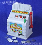 Mechanische Slot-Machine JACK POT BANK in OVP, OKP Toys, Japan, ca.1980