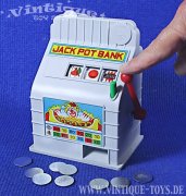Mechanische Slot-Machine JACK POT BANK in OVP, OKP Toys, Japan, ca.1980